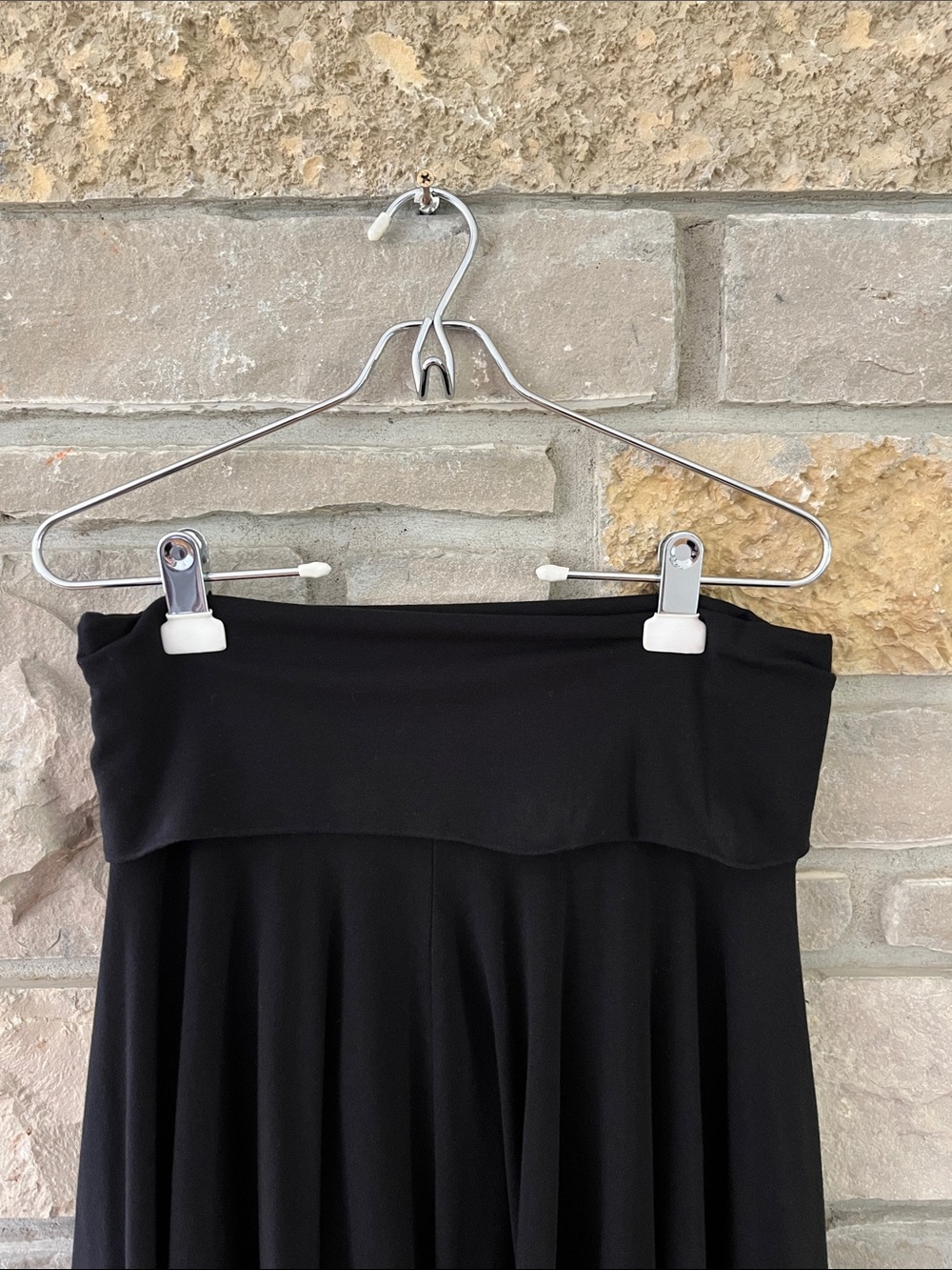 J. Crew Black A-line fold over waist skirt size large - Picture 3 of 11